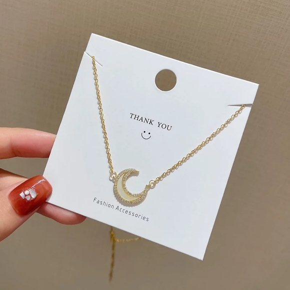 NEW 14k Gold Sea Shell Crescent Moon Necklace π - Picture 13 of 16